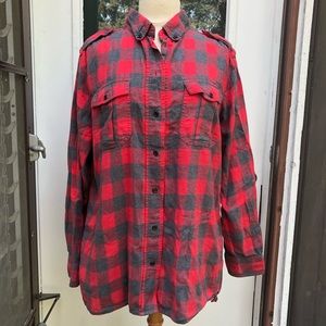 Vtg GAP • Red & Grey Flannel